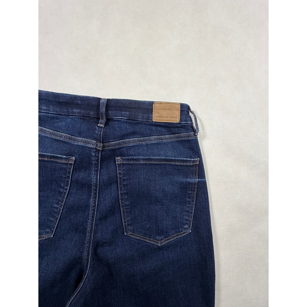American Eagle Curvy Super High-Rise Flare Jeans Dark Wash Size 6 Regular 26 - Picture 10 of 11